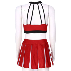 Débardeur sans manches coupe athlétique avec passepoil contrastant et strass scintillants pour uniforme de cheerleading - Product Image 5