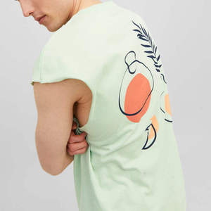 Nouveauté 2026 – Débardeur Homme Vert Menthe Sans Manches – T-shirt Décontracté en Coton à Imprimé Graphique – Gilet Respirant Style Streetwear Estival - Product Image 4