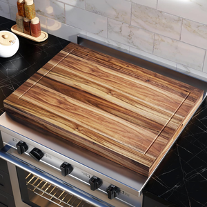 Acacia Wooden Board Cover for Electric <b>Stove</b> Top Large Serving Tray Chopping Board with Handle from Factory in Vietnam - Product Image 3