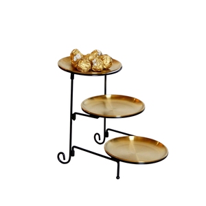 Modern Metal Wrought Iron Gold 2 Tier <b>Cake</b> Cupcake Tray <b>Stand</b> Decorative <b>Afternoon</b> <b>Tea</b> Dessert Server Holder - Product Image 6
