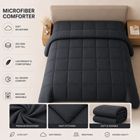 Couette en microfibre gris anthracite 200 GSM pour lit double, douce, durable, légère, toutes saisons, pour la maison, l'hôtel, vente en gros