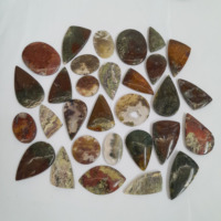Venta al por mayor de alta calidad Natural Indonesia musgo ágata Natural cabujón piedras preciosas artesanías curación cristal 3X2,5 cm