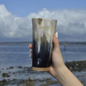Gobelet à boire artisanal en corne de buffle naturelle, tasse à bière, gobelet en corne de Viking, verre écologique pour boissons - Product Image 1