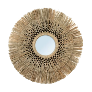 Espejo de Pared Redondo de Seagrass, Tejido a Mano, Ratán Natural, Espejo Decorativo Colgante, Decoración Bohemia Vintage para Sala de Estar y Dormitorio - Product Image 1
