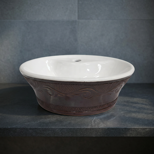 Vasque de salle de bain moderne ovale et rectangulaire en céramique, lavabo de luxe pour la décoration de la salle de bain - Product Image 5