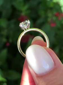Bagues de fiançailles solitaires 4 carats en diamant de laboratoire taille coussin, en or massif 10k 14k 18k, sertissage 4 griffes, bague de mariée simple, prix usine B2B - Product Image 2