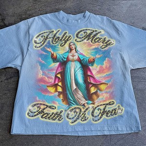 เสื้อยืดกราฟิกสตรีทแวร์สั่งทำพิเศษ คุณภาพสูง สไตล์วินเทจ ทรงโอเวอร์ไซส์ ผ้าคอตตอนฟอกสี ทรงบ็อกซี่ ผู้ผลิตเสื้อยืด - Product Image 5