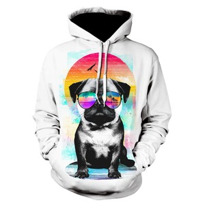 Sweat-shirt à capuche pour homme, imprimé chien bouledogue, coupe classique, décontracté, été, tricoté en polyester, design par sublimation - Product Image 3