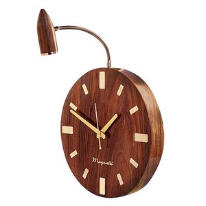 <b>Modern</b> Wooden 16-inch Silent Quartz Round Hanging <b>Wall</b> <b>Clock</b> with Antique Style Decorative Timepiece for Living Room Home Decor - Product Image 2