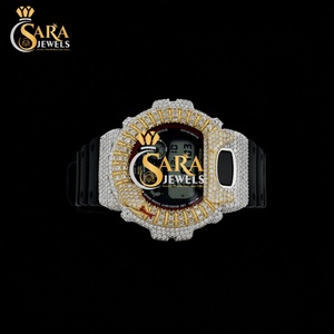 Reloj de Diseño con Esfera Cuadrada y Diamantes, Correa de Caucho con Moissanita VVS, Números Romanos, Joyería de Lujo de la India - Product Image 3