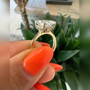 Anillo de Diamante Cultivado en Laboratorio con Corte Radiante de Lujo TAURUS JEWELS, Oro de 9K/14K/18K para Mujer, Certificado IGI, para Compromiso/Boda/Aniversario - Product Image 3