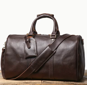 Leather Duffel <b>Bag</b> Vintage Travel Gym Weekender Overnight <b>Bag</b> <b>Large</b> Capacity Zipper Shoulder Handbag Handmade Leather <b>Bag</b> - Product Image 1