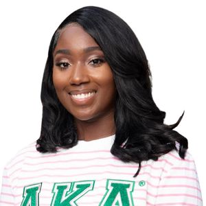 Sweat-shirt rayé rose et blanc AKA pour femme, col rond, lettres grecques, vêtement décontracté, élégant et confortable de qualité supérieure - Product Image 2