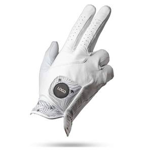 Gants de golf en peau de mouton blancs personnalisables, paume souple, en cuir pour hommes, ensemble personnalisé pour hommes, unisexe, avec logo personnalisé, style, emballage couleur - Product Image 1