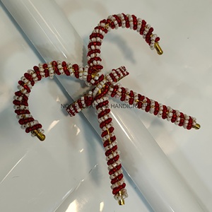 Anneaux de serviette en perles de luxe faits à la main, en forme de cœur, décoratifs pour la table, écologiques, mariages et fêtes en Europe, taille personnalisée - Product Image 6