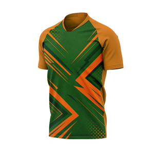 Maillot de football personnalisé 100 % coton, respirant, séchage rapide, col en V unisexe, idéal pour les sports d'équipe, les jeux scolaires et l'entraînement en club - Product Image 4