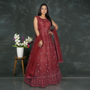 ชุดราตรีพรีเมียมยาวกรอมพื้น ผ้าเน็ตปักลายด้วยด้ายทั้งหมด แต่งขอบด้วยลายปักประณีต ผ้าพลิ้วสวย ช่วงเอวทรงธรรมชาติ - Product Image 2