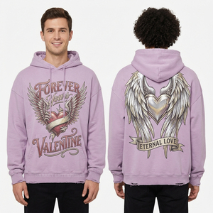 Sudadera con capucha personalizada para hombre, con estampado de grafiti 'Eternal Love', estilo streetwear, oversize, tipo pullover, con efecto burnout, de fabricante - Product Image 2