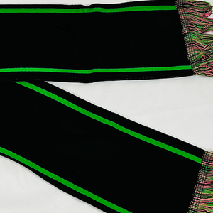 Ensemble bonnet et écharpe côtelés double couche AKA Sorority Premium pour femme, hiver, bord plié long, brodé, acrylique, chaud et extensible - Product Image 4