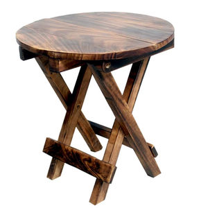 Table d'appoint ronde en bois artisanale, style antique, best-seller, pour salon, bureau, décoration, vente en gros - Product Image 5