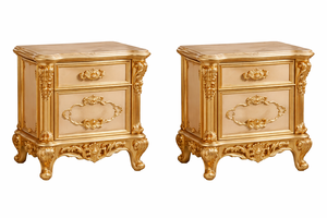 Conjunto de Dormitorio Estilo Gran Palacio con Acabado Dorado y Tallado, Colección de Dormitorio de Lujo con Tallados de Palacio, Juego de Dormitorio con Almacenamiento Inteligente, EE. UU. - Product Image 3