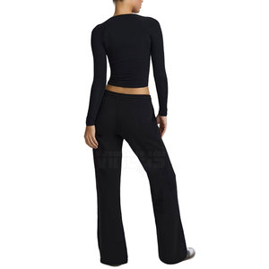 Custom Made Design Breathable Eco-Friendly Women Flared Pants Unique Design Top Selling Flared Pants In Wholesale - Product Image 2