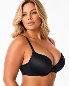 Soutien-gorge push-up à armatures pour femme, bonnet 3/4, bretelles réglables, noir, sans couture, respirant, tissé, style bikini, usage quotidien - Product Image 1