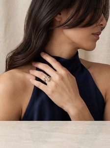 Anillo de Plata de Ley 925 con Moissanita Marquise, Diseño para Promesa, Compromiso, Boda, para Mujer - Product Image 5