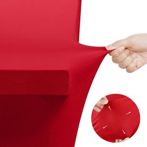 Paquete de 2 Manteles de Spandex Rojos de 6 Pies para Cocina, Ajustables, Resistentes a las Arrugas, Elásticos, Rectangulares, Premium - Product Image 1