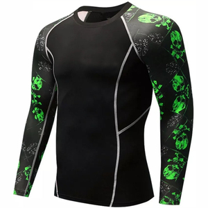 Camiseta de compresión al por mayor, Rashguard sublimado de manga larga, Rashguard BJJ personalizado para hombre, Servicio OEM, Personalizado - Product Image 3