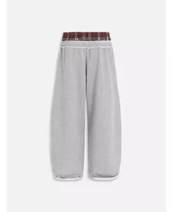 Pantalones Deportivos Holgados de Doble Cintura Tejidos Estilo Vintage para Hombre, Pantalones Deportivos Unisex con Parches a Cuadros, Casuales y a la Moda - Product Image 3