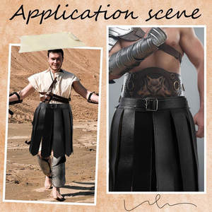 Cinturón de Cuero PU Negro Estilo Guerrero, Ajustable, con Correas de Kilt, para Hombre, 2026 - Product Image 4