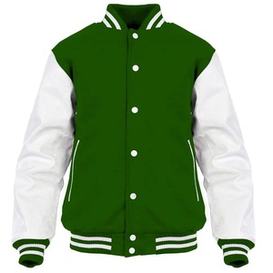 Men's <b>Red</b> Varsity Jacket White Sleeves Button Closure Casual Autumn Wear Fleece Lining Polyester Cotton <b>Material</b> - Product Image 3