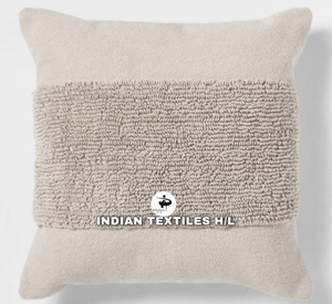 Tufted Boho Cushion Cover By Indian Textiles H/L Handwoven Decorative <b>Throw</b> <b>Pillow</b> Luxury Boho <b>Pillow</b> Cover - Product Image 2