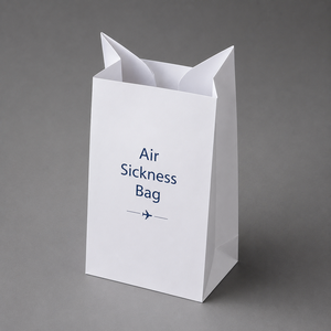Eco-Friendly <b>Biodegradable</b> Air Sickness Bag Standard Flat Disposable Greaseproof Kraft <b>Paper</b> Twisted Handles Offset Printing - Product Image 4