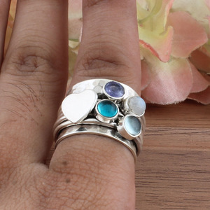 Anillo de Plata de Ley 925 con Engaste de Bisel en Forma de Corazón Romántico al por Mayor, Anillo de Compromiso Clásico, Anillos de Promesa para Mujer, Aniversario de Bodas - Product Image 3