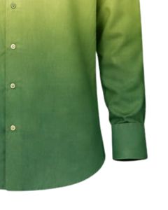 Camisa Formal para Hombre en Degradado Verde Claro y Verde Oscuro, Algodón Premium, Manga Larga, Cierre de Botones, Estilo Casual Elegante, Suministro al por Mayor del Fabricante - Product Image 6