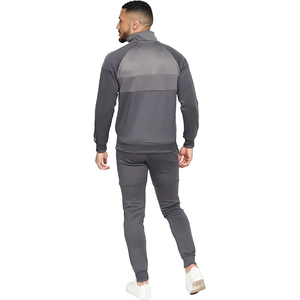 Conjunto Deportivo para Hombre en Gris con Bloques de Color, Sudadera con Cremallera Completa y Pantalones Deportivos, Transpirable, Estilo Casual Deportivo, Corte Regular, 100% Algodón - Product Image 2