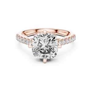 Bague exclusive avec coussin de diamant et diamant rond taillé en laboratoire, bijoux de mariage élégants pour femmes, fournisseur OEM en gros - Product Image 1