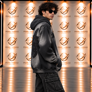 Sweat à capuche zippé vintage personnalisé pour homme, coupe oversize, avec strass et patchwork graphique, style streetwear épais - Product Image 6