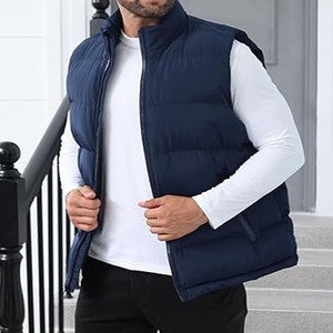 New Design Fashion Winter Custom Logo Puffy Body <b>Warmer</b> Stand Collar Unisex Puffer Jacket 100% Nylon Reversible - Product Image 4
