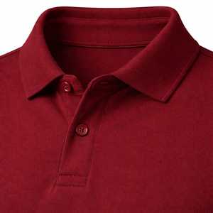 Polo de Manga Corta para Hombre, Color Sólido, Algodón Piqué, Tejido Transpirable, Corte Regular, Rojo - Product Image 5