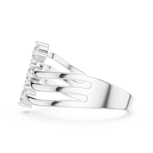 Bague en argent 925 avec diamant, anneau ouvert géométrique, ajustable, bijoux gothiques pour cadeau de fête - Product Image 1