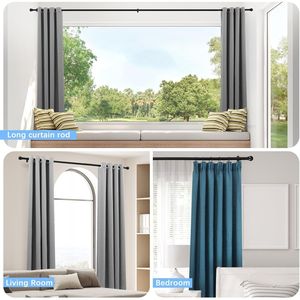Adjustable 1\" Diameter Drapery Rods Finials B <b>Curtain</b> <b>Poles</b> <b>Tracks</b> <b>Accessories</b> for Windows 16-48 Inches Max Length 60 for Your - Product Image 4