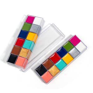 พาเลทสีทาหน้าและผิวกายแบบครีมสูตรน้ำมัน 12 สี เนื้อแมตต์และชิมเมอร์ สีสันสดใสสำหรับแต่งหน้าฮาโลวีน คอสเพลย์ และการแสดงบนเวที - Product Image 3