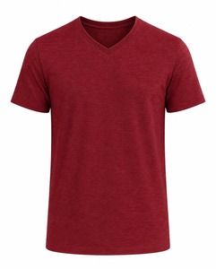 เสื้อยืดคอกลมแขนสั้นผู้ชาย สีพื้น ผ้าถัก ทรงปกติ สไตล์ลำลอง สีเขียวอมฟ้า สีกรมท่า สีเทา สีแดง สีดำ - Product Image 3