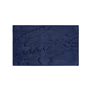Tapis de bain rectangulaire moderne abstrait gaufré bleu marine avec envers antidérapant en caoutchouc, en polypropylène tufté, pour usage domestique - Product Image 4