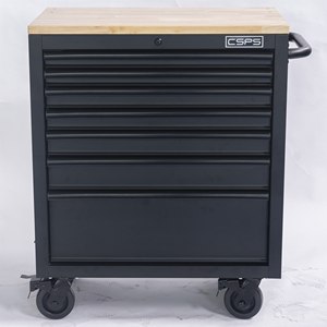 Wholesale CSPS 76cm 7-<b>Drawer</b> Mobile Tool Cabinet Matte Black Powder Coated Steel OEM 2-Year Warranty 680kg Capacity - Product Image 1