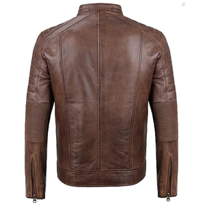 Customized Made High Quality <b>Genuine</b> <b>Leather</b> <b>Jacket</b> For Adults Men Factory Direct Sale Men's <b>Leather</b> <b>Jacket</b> - Product Image 2