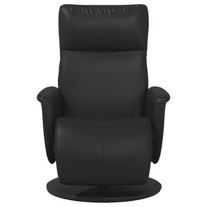 Fauteuil inclinable en similicuir noir avec repose-pieds - Product Image 4
